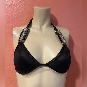 BEACH BUNNY BIKINI TOP WITH JEWELRY DETAIL..